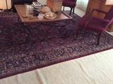 Large burgundy red area rug