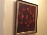 Rich framed floral art