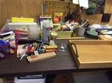 Assorted art supplies