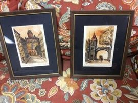 Signed artwork, London scenes