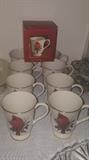 Lenox Christmas Cardinal Mugs