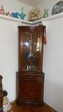 small mahogany corner cabinet