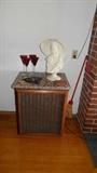 Stereo speaker with mahogany wood front