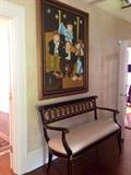 Entry Settee and Decorative Artwork