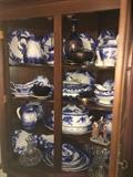 Large collection of Flow Blue china