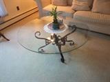 Glass and metal coffee table