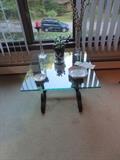 Glass and metal occasional table