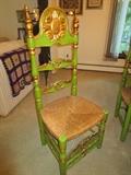 Rush-bottom dining room chairs