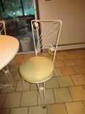 Detailed metal and vinyl chair with kitchen set