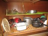 Assorted pots and pans