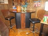 Mid-century modern bar with two chairs