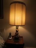 Vintage floral lamp, one of a pair