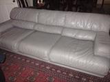 Leather contemporary  sofa, grey