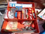 One of several fishing supply boxes - packed with items