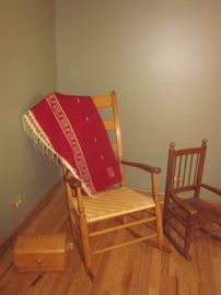 Rocking Chair, antique blanket