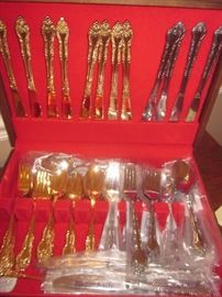 Flatware, Set of 8, 1847 Rogers Bros Gold Plate, 