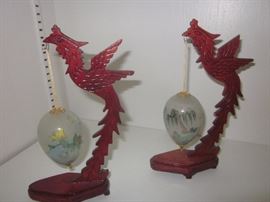 Glass blown hand painted eggs