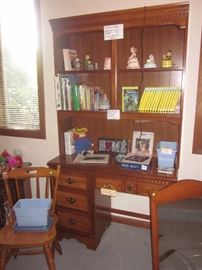 Desk & hutch, matching head board, Children's books.