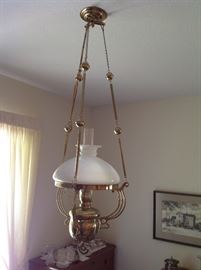 converted Mammoth brass oil lamp