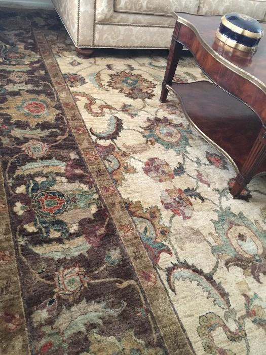 Rare Find, Personally bough from Turkey.  Hand made 100% pure silk rug 14'X10'.  Two different shade, depends which direction you look at.  Will brighten any room.  $paid $9500, asking $4500 OBO