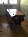 Drop leaf table with 4 chairs.  Family Heritage Estate Sales, LLC www.familyheritageestatesales.com