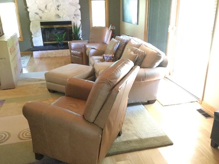 Leather Barka Lounger (1available) with sofa