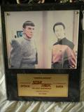 Signed Leonard Nimoy and Brent Spiner plaque
