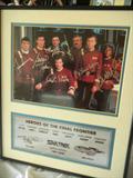 Autographed Heroes of the Final Frontier plaque- original cast - Rare item, must see!! Shatner, Nimoy, Kelly, Doohan, Takei, Nicols and Koenig