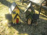 Wooden bird houses