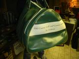One of a kind green leather bag purchased and the St. Andrews, Scotland Old Course in 1990. This bag can not be purchased elsewhere and is one of a kind and in excellent condition.