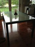 Room and Board glass top table