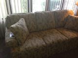 Oatmeal and plum Berne couch in like new condition