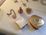 Lovely vintage and antique compact and perfume bottles by Marhill and Elgin American