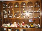 This is a part of the cup and saucer collection that is here along with some of the other china and glass items.