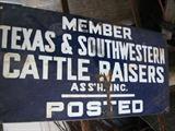 One of these porcelain signs would go real well with that saddle that we have for sale.