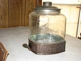 I don't think I have ever seen a peanut jar like this one. It is Curtiss candy company but this is for Spanish Peanuts. See the next picture for a close-up of the name on the metal band at the bottom.