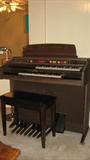 We checked, and this Thomas Playmate electric "Speak Easy" organ works and sounds great.