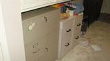 Mrs. Stephenson was an incredibly organized lady, and part of that was managing a good filing system.  Here, you see three different filing cabinets that she used.  One has locking doors, and the other two are two-drawer cabinets.