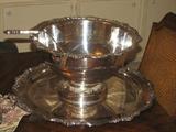 This large silver plated punch bowl, platter, and ladel is pictured here without the 24 punch cups that are a part of the beautiful set.  Mrs. Stephenson had an extensive collection of beautiful silver plate and sterling silver items as well as a good bit of effective silver and metal-cleaning items to make owning all of it much more convenient.