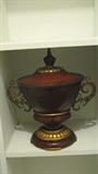 This beautiful urn is a contemporary reproduction based on a classical style from ancient times. The color is rich and beautiful.