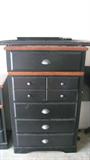 The chest of drawers here matches a set of bedroom furniture available here.