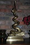 Here we go with another "dolphin".  This one is very heavy brass and stands about 23" tall.  Don't tell Jon that I called it a dolphin or he will be on me again.