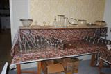 In the '60's silver banded glass became popular.  Here we have a great deal of it.