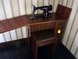 Art Deco Singer Sewing Machine Cabinet with Stool