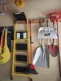 STEP STOOL / SHOVELS/ RACKS