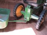 VINTAGE JOHN DEERE PEDAL CAR WITH TRAILER