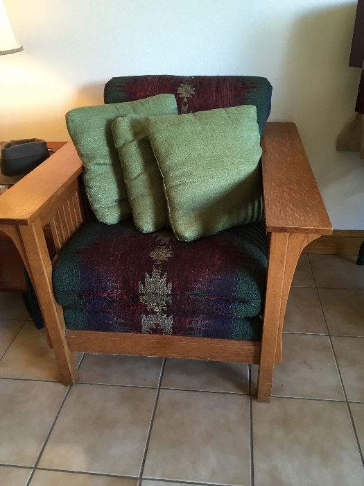 Mission style chair - needs fabric repair
