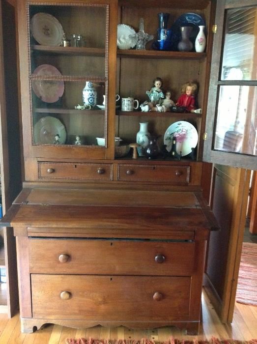 Antique book secretary with drawers.