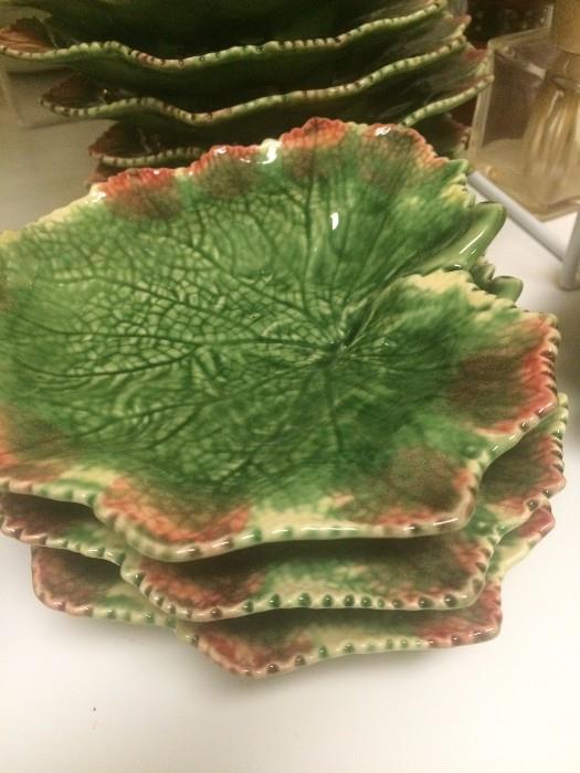 Majolica leaf plates