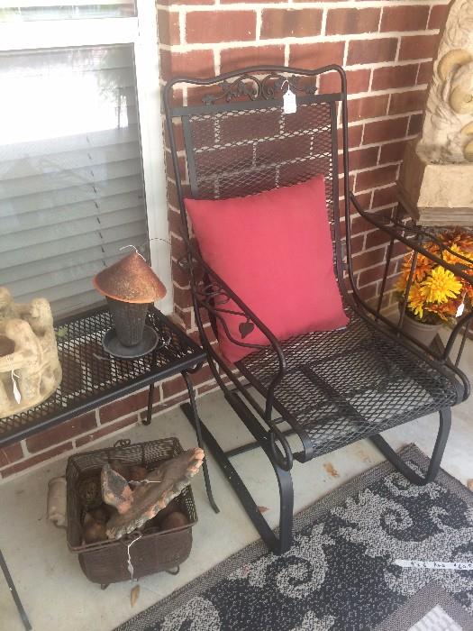 One of several patio chairs